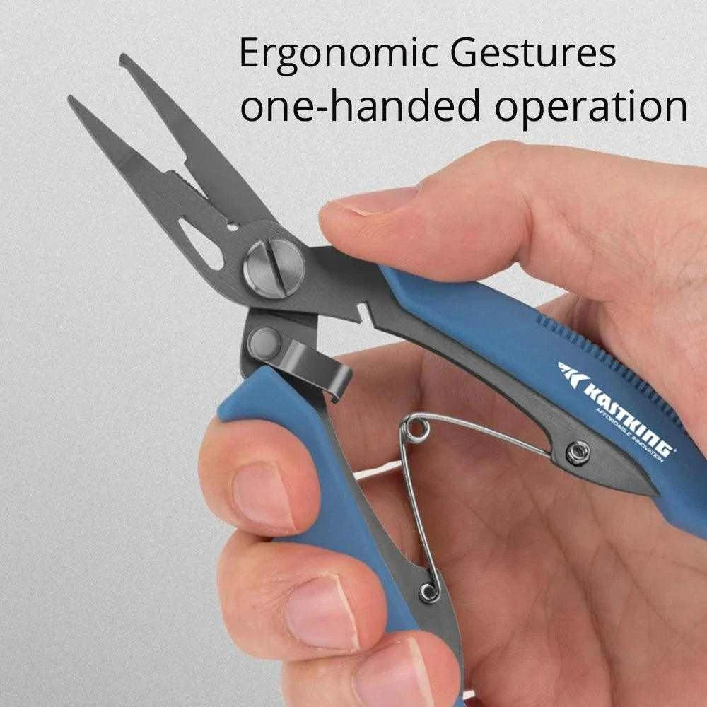 KastKing AccuSplit Split Ring Fishing Pliers Braid Cutters Fishing Line Scissors 420 Stainless Steel Comfortable Rubber Handle - Nex Fisher Hub