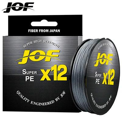 JOF X12 Braided 100m/300m Super Strong Multifilament Fishing Line with 12 strands, ideal for sea fishing.