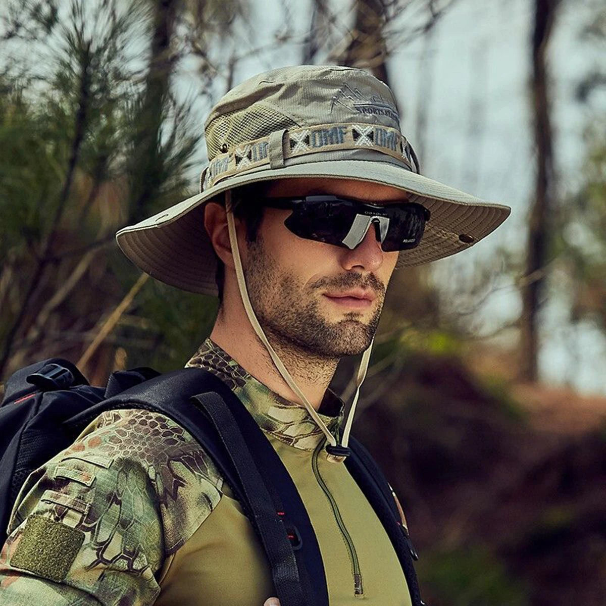 Outdoor Sport Man fisherman hat, sun protection hat brim, suitable for outdoor travel, outdoor fishing - Nex Fisher Hub