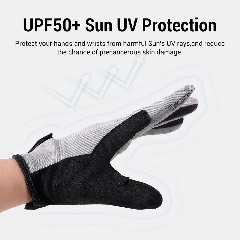 Noeby Fishing Gloves UPF50+ Sun UV Protection Quick-drying Anti-slip Outdoor Kayaking Cycling Fishing Protection Sports Gloves Nex Fisher Hub