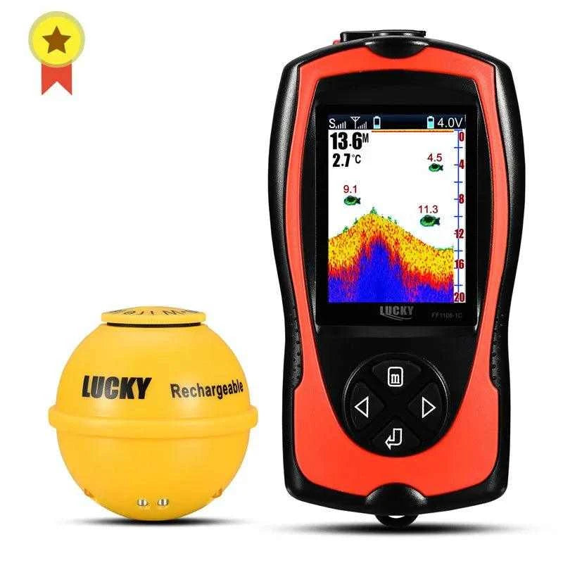 Lucky Sonar Fish Finder FF1108-1CWLA Rechargeable Wireless Sensor 45M Water Depth Echo Sounder Fishing Portable Fish Finder - Nex Fisher Hub