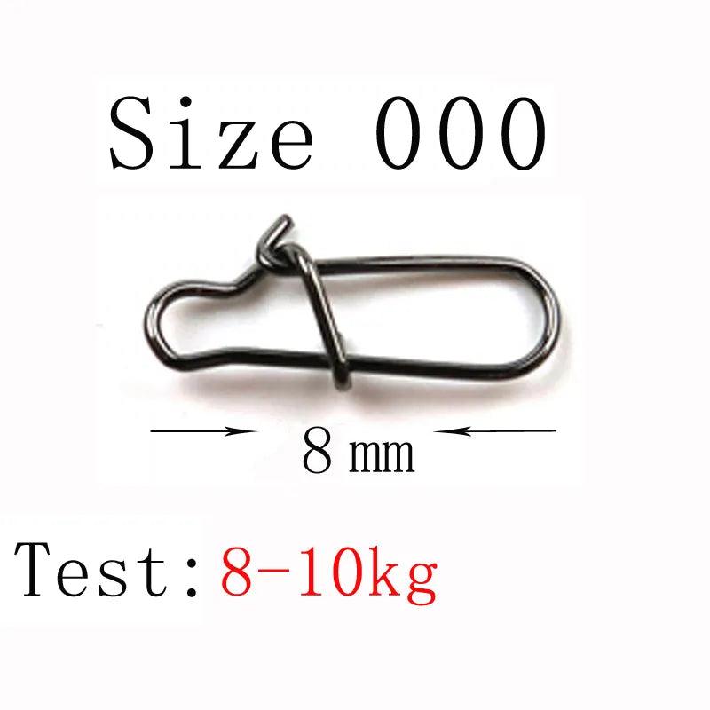 THETIME 100pcs Hooked Snap Pin Stainless Steel Fishing Barrel Swivel Safety Snaps Hook Lure Accessories Connector Snap Pesca - Nex Fisher Hub