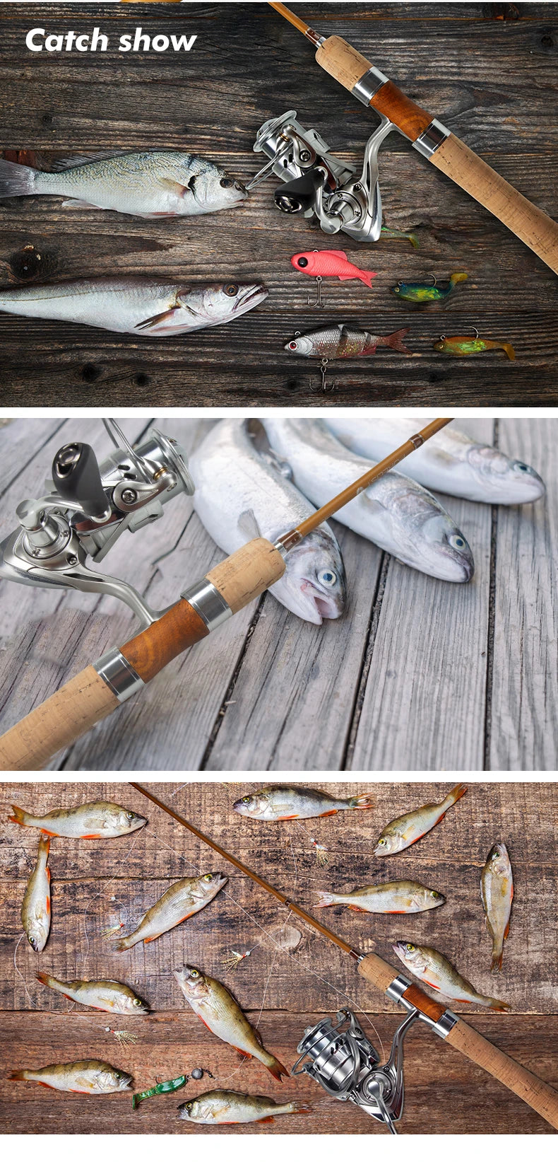 Hunthouse UL Trout Fishing Rod Spinning Casting Ultra Light Lure 2 Sections