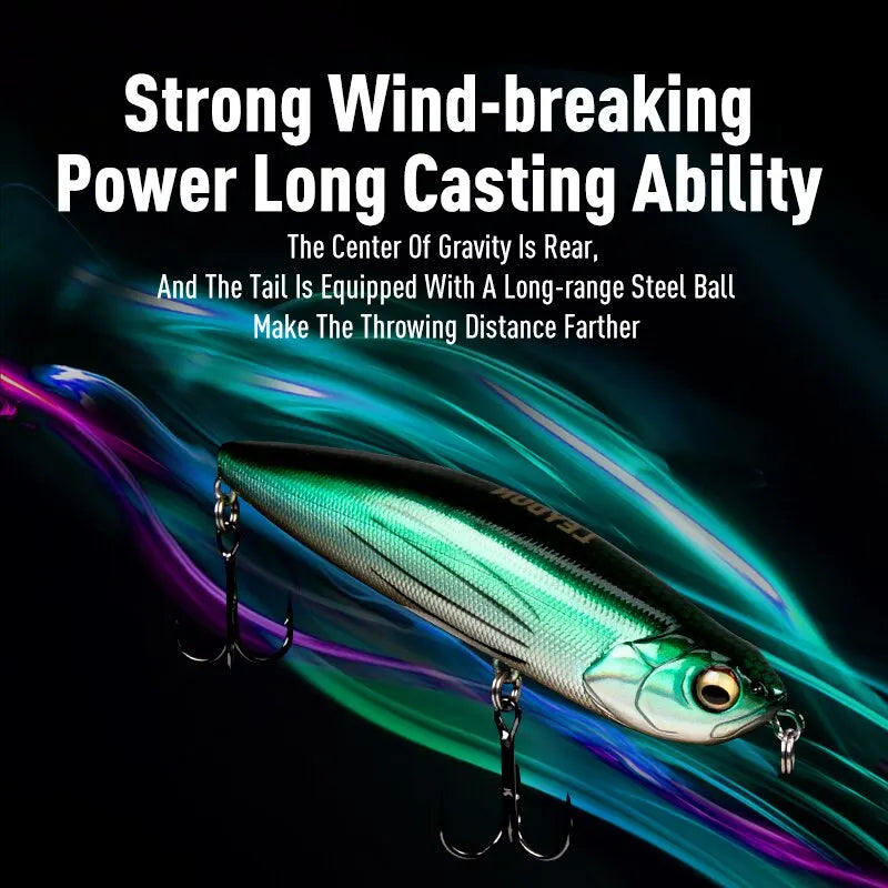 LEYDUN Z-Claw Floating Pencil Lures (2pc): Topwater Walk-the-Dog for Bass And Pike