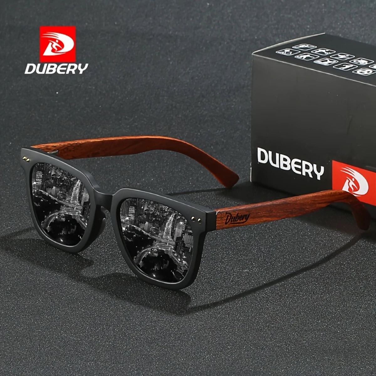 DUBERY Wooden Style Polarized Sunglasses: UV400 Protection for Men And Women