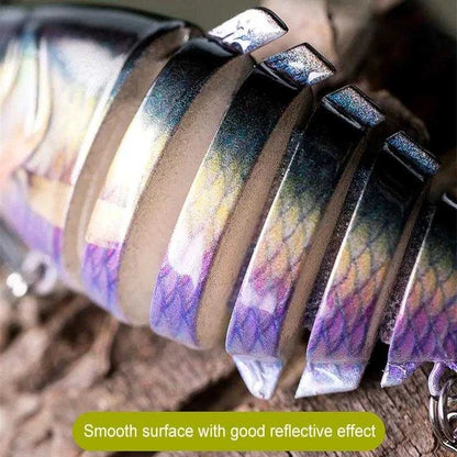 Close-up of AUKUMA JIESHOU7S swimbait showcasing smooth, reflective surface with realistic fish scale design.