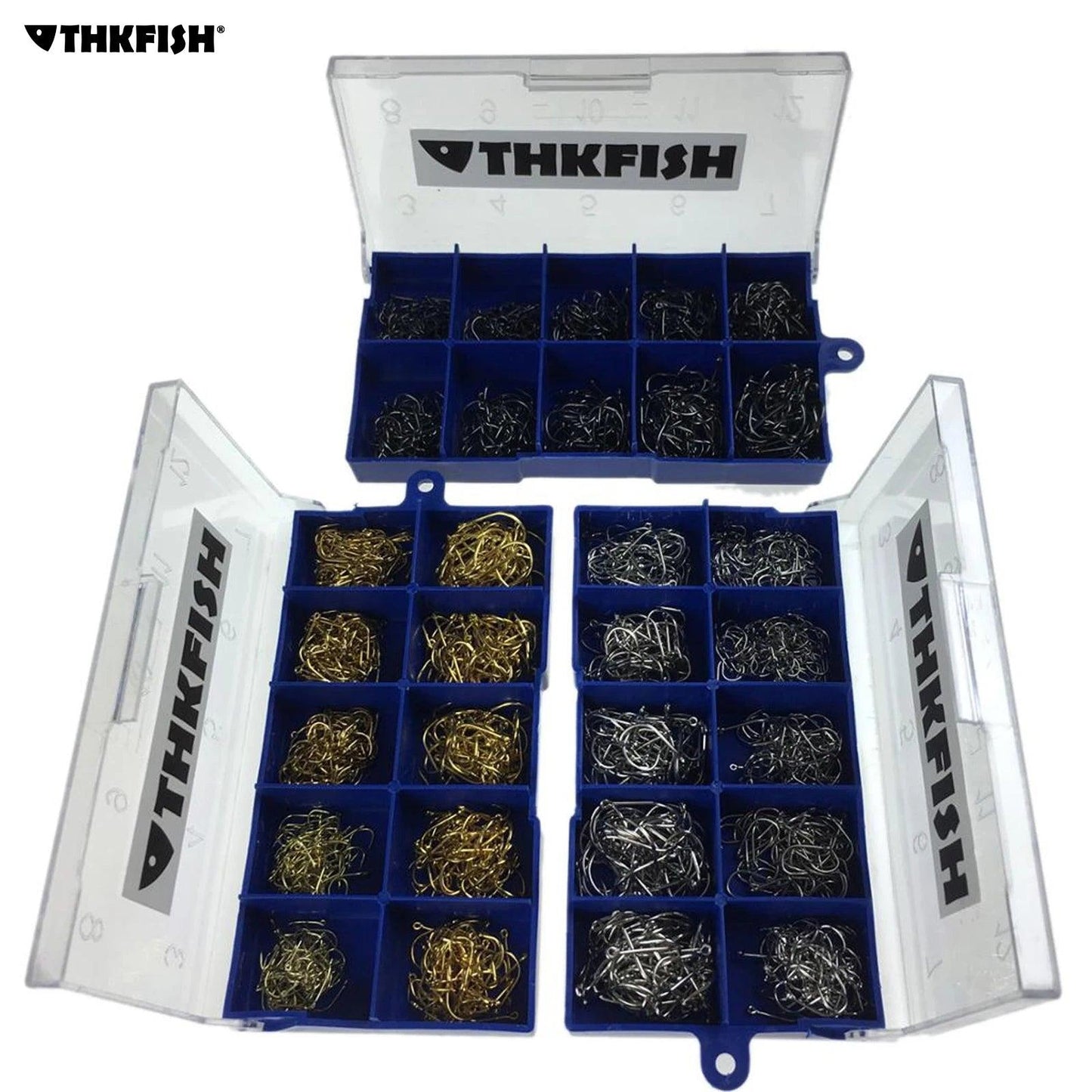 THKFISH 500-Piece Barbed Hook Set