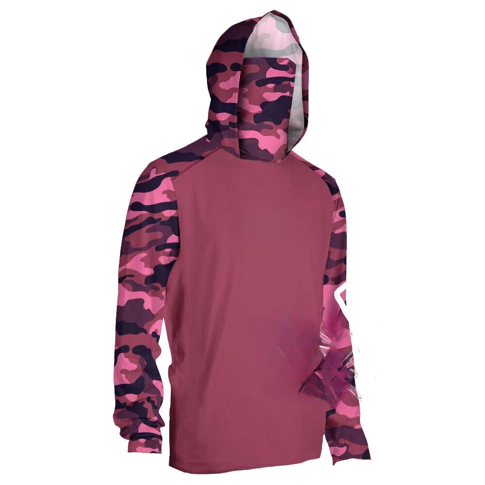 Fishing Hoodie Shirts Long Sleeve Fishing Clothing With Mask Uv Neck Gaiter Men's Breathable Angling Jersey - Nex Fisher Hub