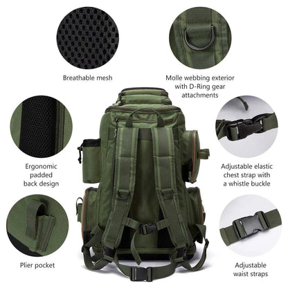 BassDash BD-02 Tactical Tackle Backpack - Nex Fisher Hub