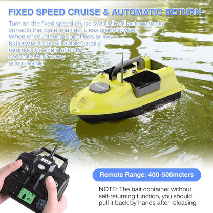 GPS Fixed Speed Cruise Remote Control Fishing Finder Boat  with Single Bait Containers Automatic Bait Boat with Remote Control - Nex Fisher Hub