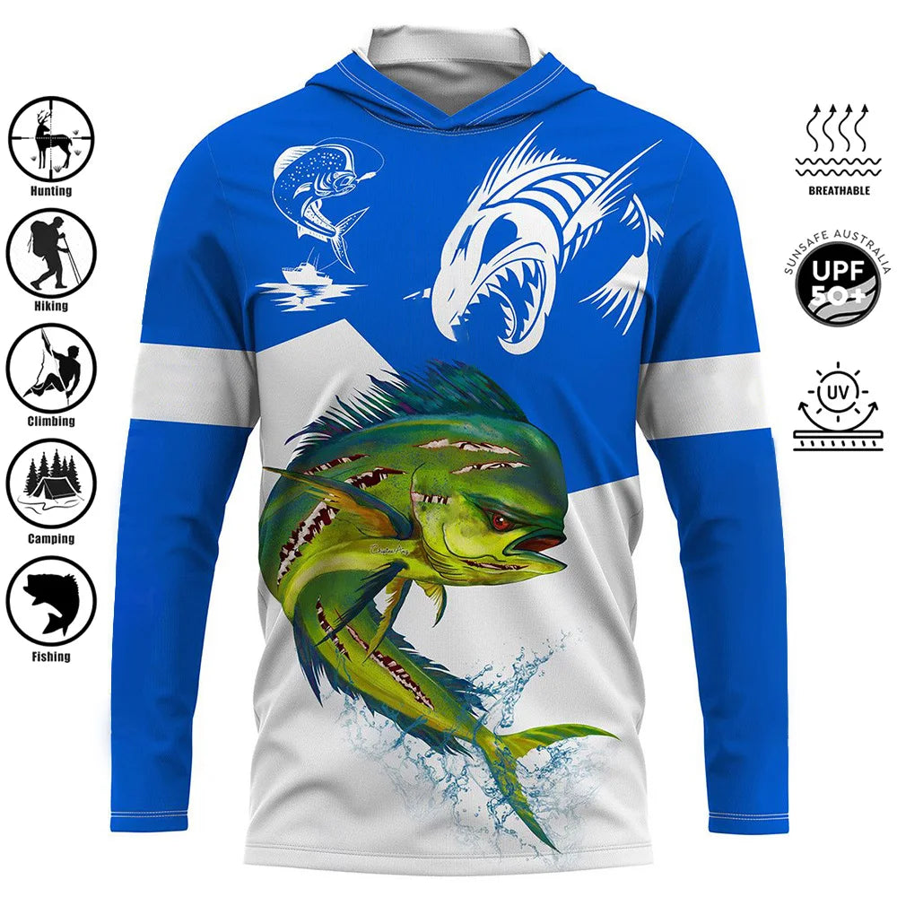 Chemise Pêche Huk Chemise De Pêche HUK Performance à Manches Longues - Taille M - Bleu, Protection SPF Long Sleeve Fishing Shirts UV Protection