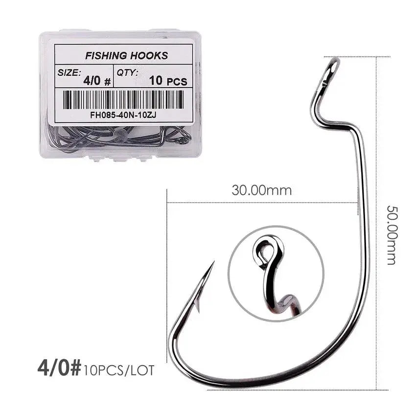 cranked fishing hooks 10pcs/ Box Fishing hook Offset Crank Hook