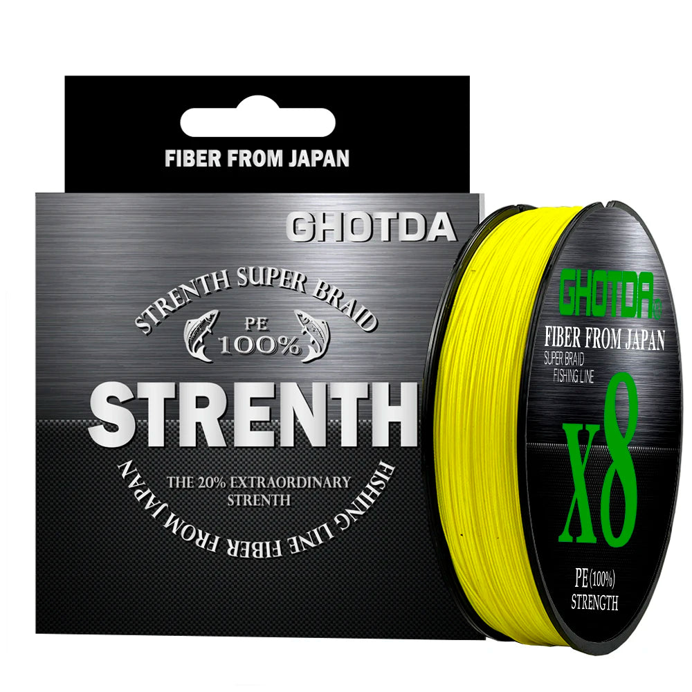 GHOTDA 8/9/12 Strands PE Braided Wire Multifilament Japan Import Fabric  PE Line for Carp Fishing 0.6-8.0# 100M Fishing Line - Nex Fisher Hub