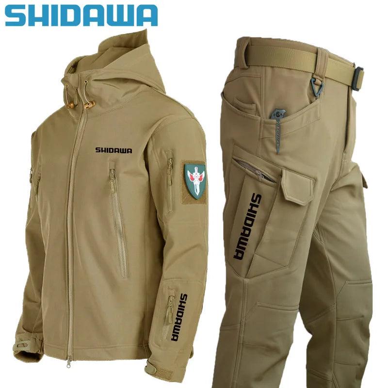 Shidawa Autumn Winter Men's Waterproof Warm Fishing Set Windproof HoodNex Fisher Hub