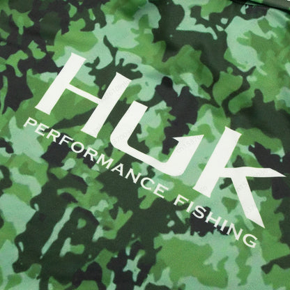 HUK Camouflage Long Sleeve Hooded Fishing Shirt with Mask: UPF 50+ UV Protection for Men