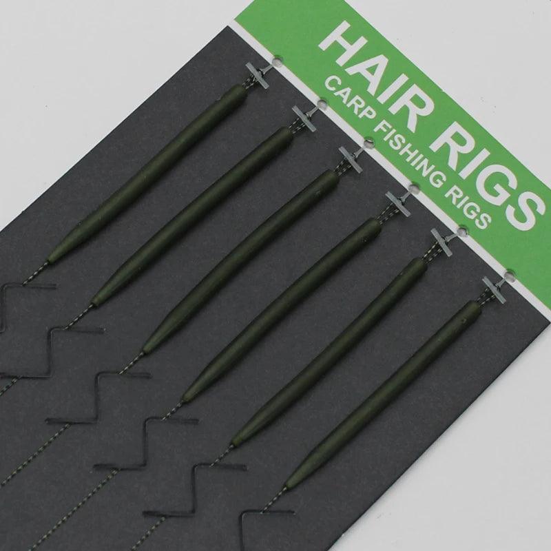 carp fishing accessories usa 6pcs Carp Fishing Accessories Hair Rig Fishing Hook Set Ready Made Tied Rigging With Fishing Line Boilie Hook For Carp Tackle