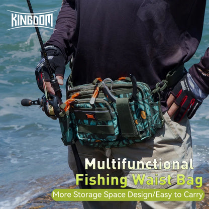 KINGDOM Multifunctional Fishing Tackle Bag Waist : 3-Layer Utility Storage - Nex Fisher Hub