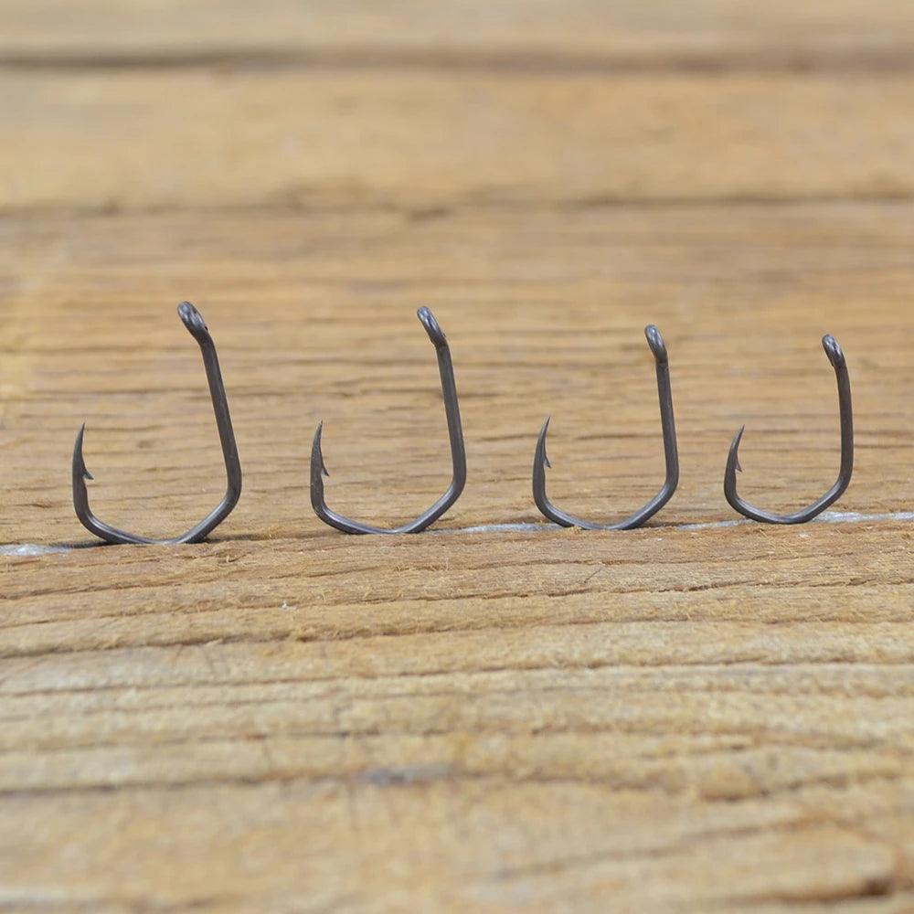 Hirisi 50pcs Carp Fishing Coating High Eyed Fish Hooks 8019