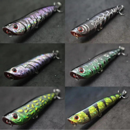 wLure Fishing Lure Topwater Popper 10cm 17g Long Casting Walking Lure 2 #4 Treble Hooks Floating Bait 3D Hard Eyes W622