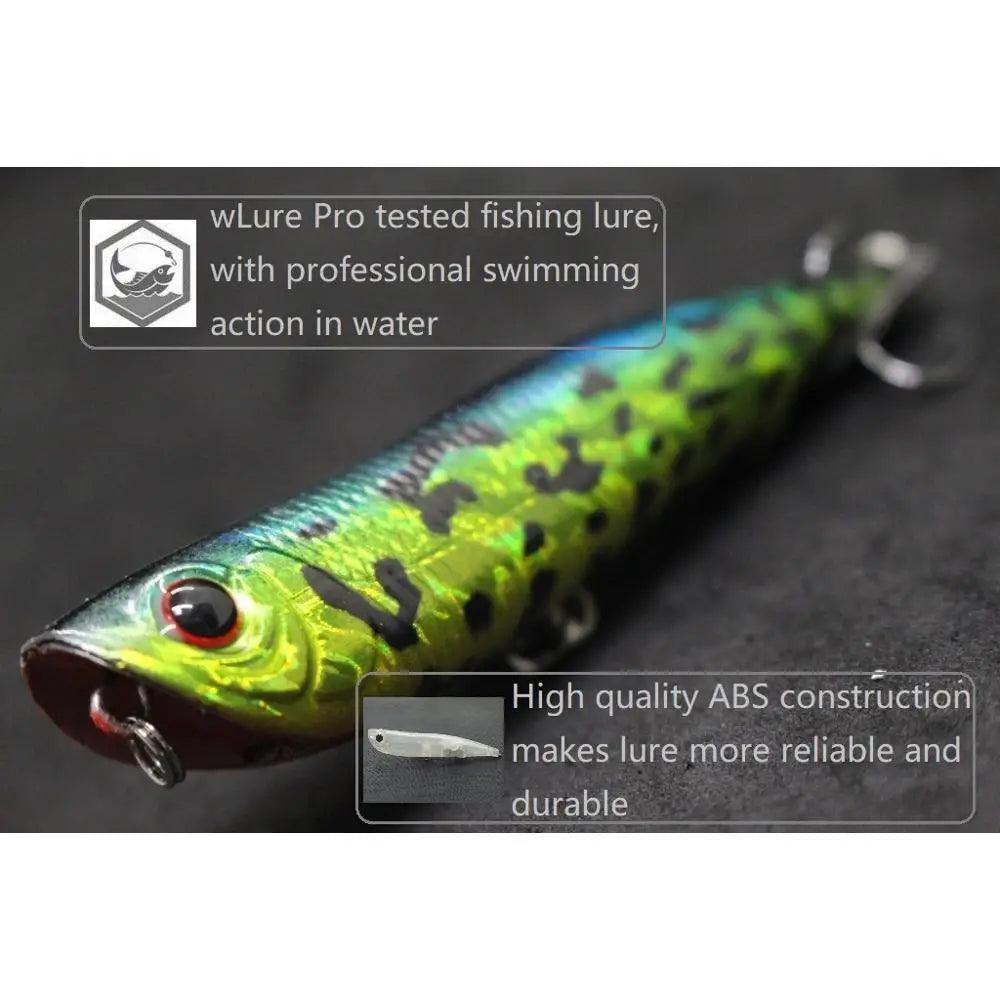 wLure Fishing Lure Topwater Popper 10cm 17g Long Casting Walking Lure 2 #4 Treble Hooks Floating Bait 3D Hard Eyes W622