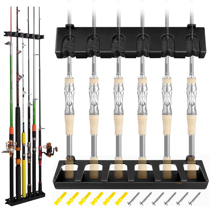 Fishing Rod Rack Vertical Holder For 6 Rods