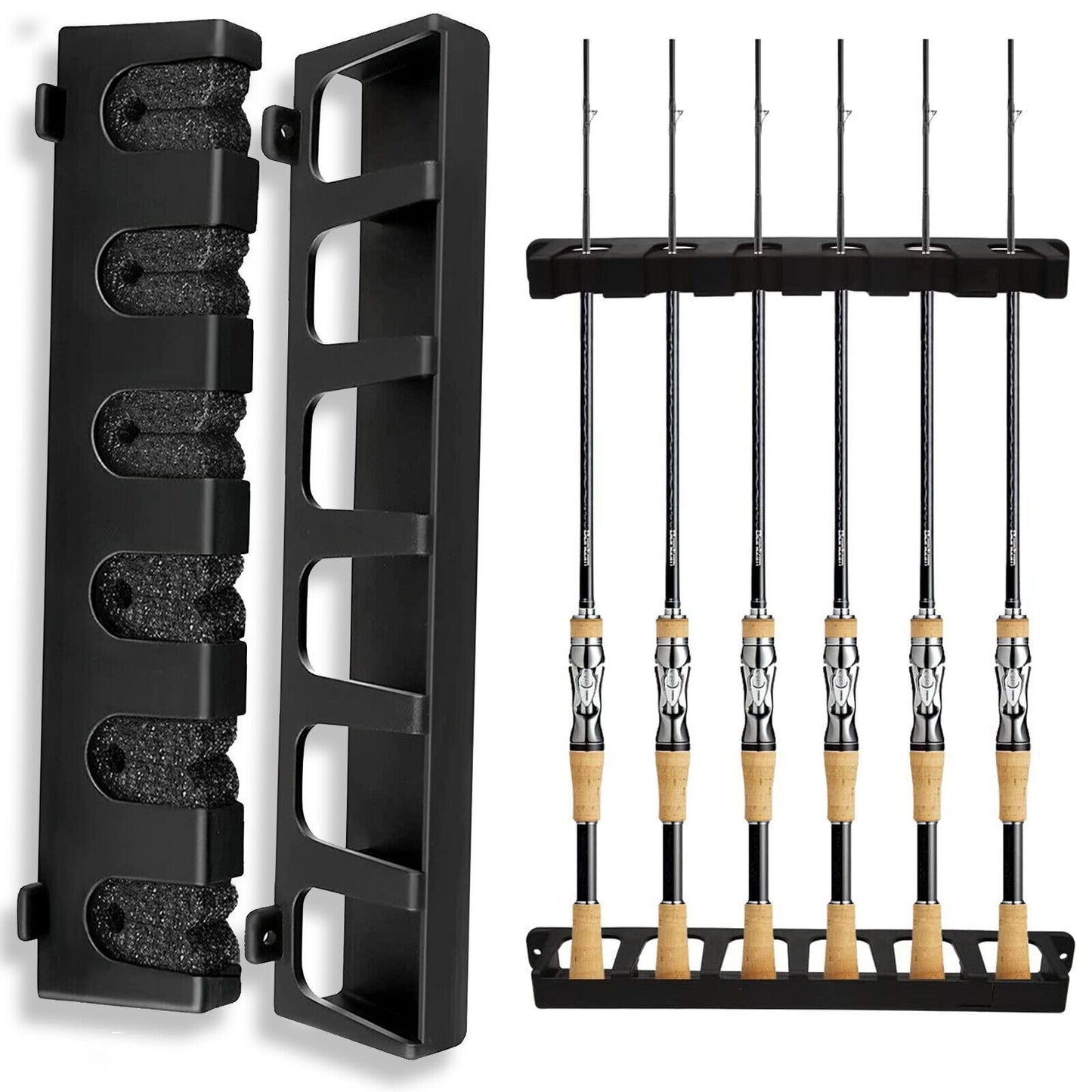 Fishing Rod Rack Vertical Holder For 6 Rods