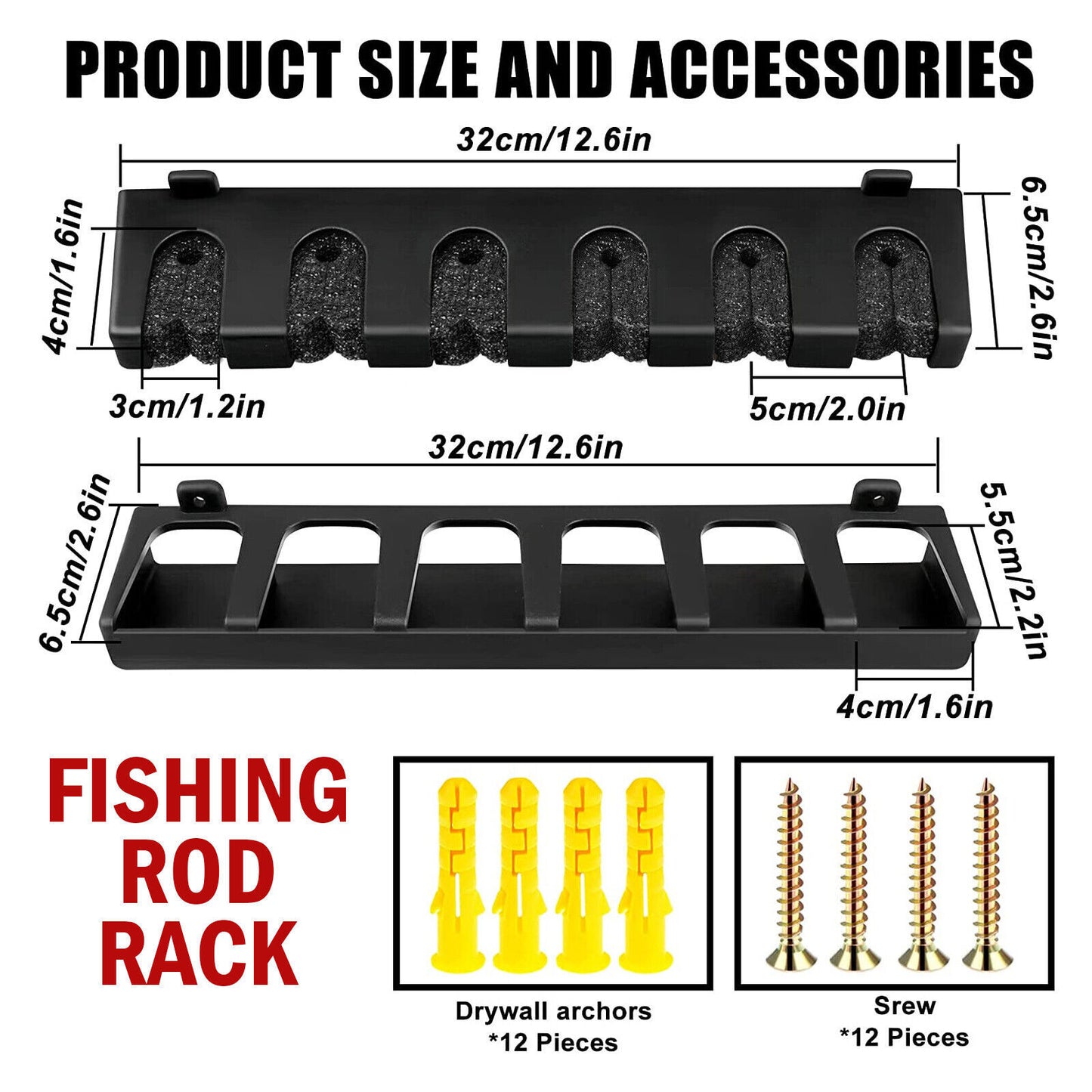 Fishing Rod Rack Vertical Holder For 6 Rods