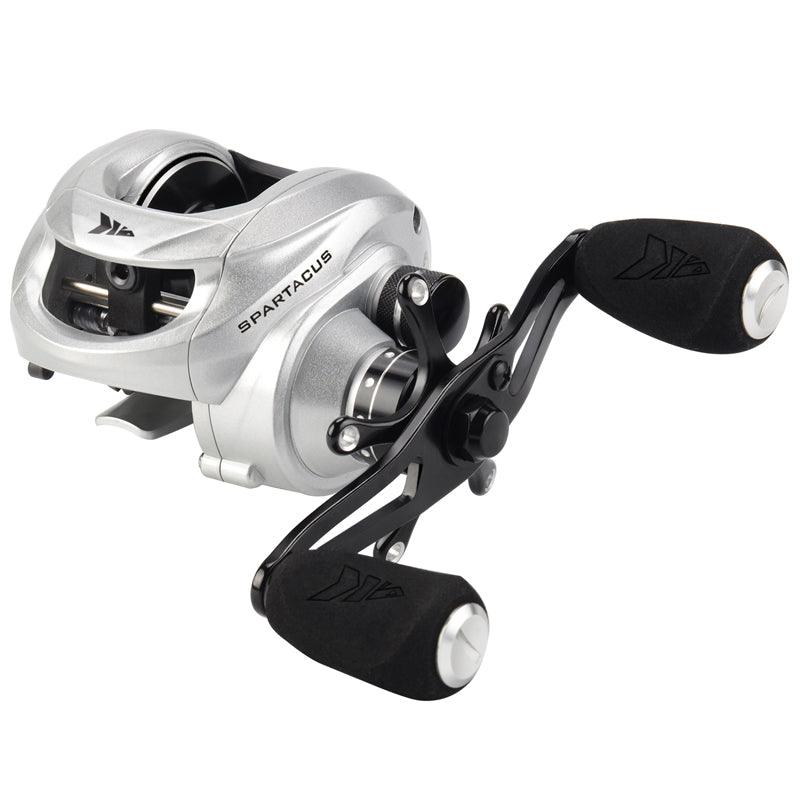 Kastking fishing line wheel with double brake, 11+1 bearings, and 6.3:1 speed ratio in black.